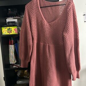 Pink Knit Sweater Dress